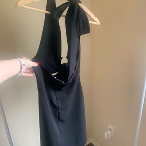 Zara Black Cutout Halter Dress